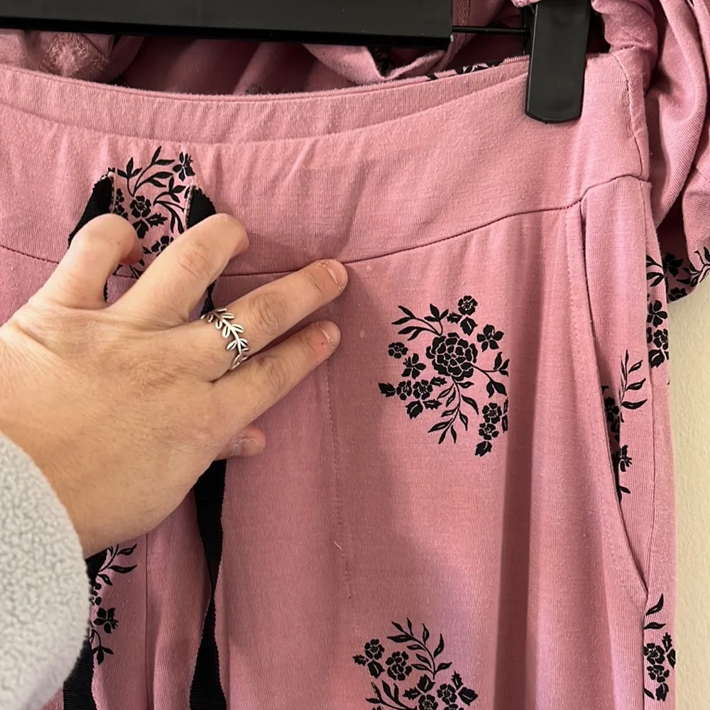 Soma Cool Nights Pajama Set in Peaceful Floral Pink FLAWED Sz Small - Picture 9 of 13